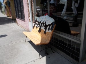 062215 Bench at ice cream shop in Maryville