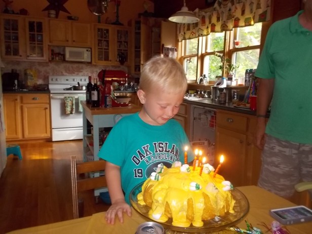 062415 Logan with honey pot cake