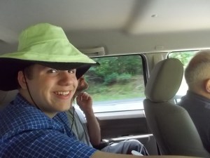 070615 N Anne's hat on his