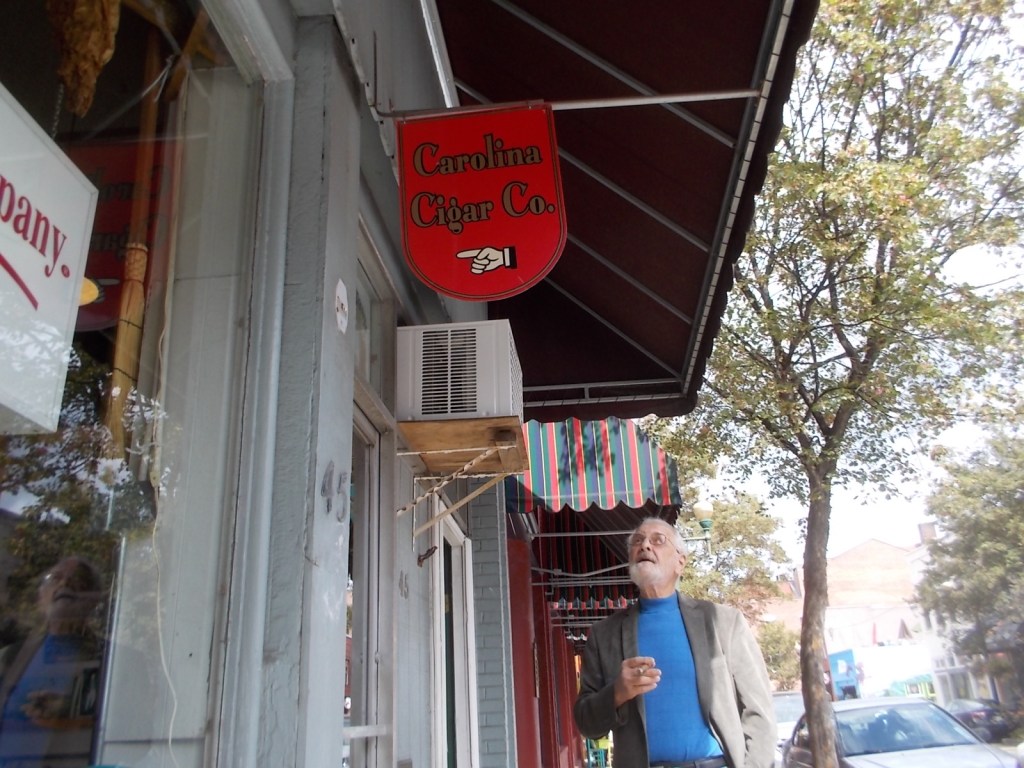 Al at the cigar shop