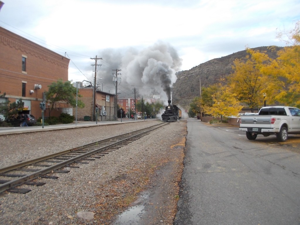 Durango train leaving station
