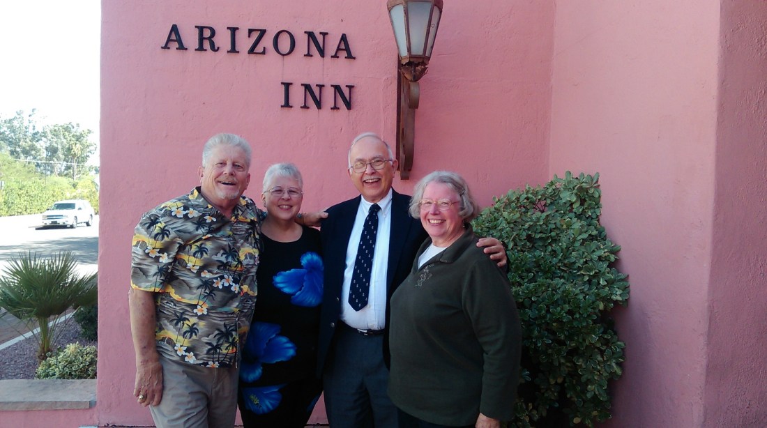 Ron, Kathy, John, and Anne at lovely old hotel