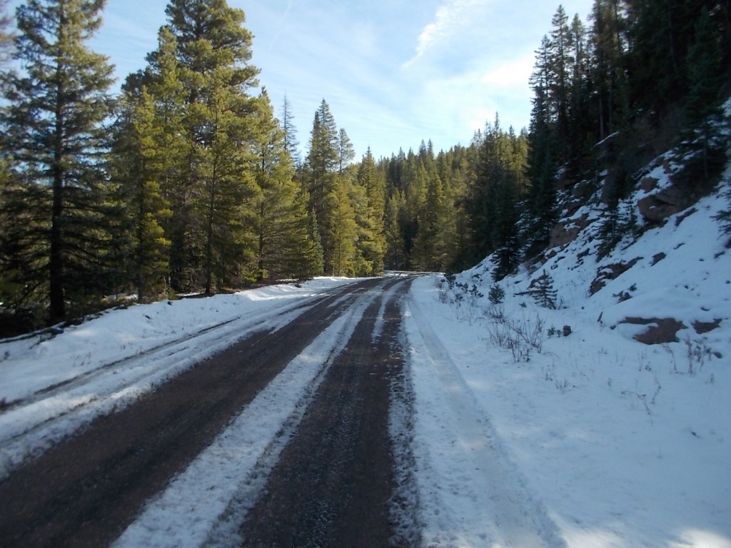 Snow on the gravel road