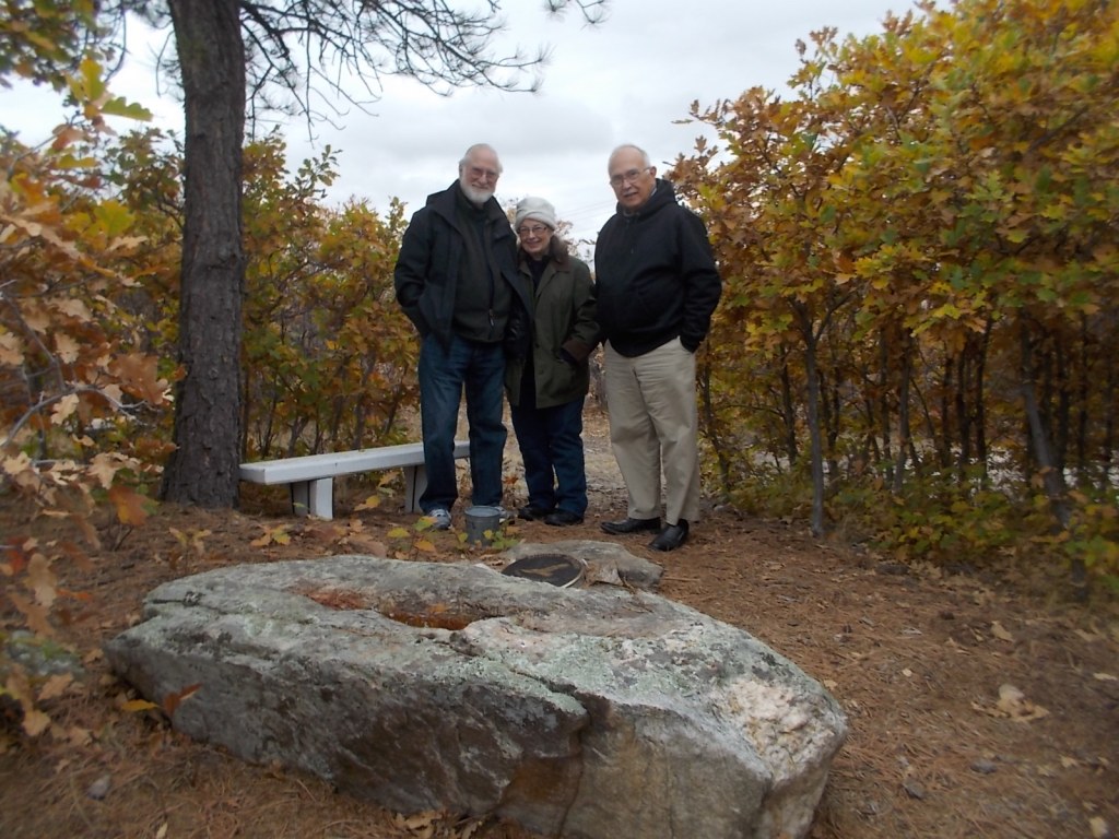 Tom, Janet, and John at Andrew's grave