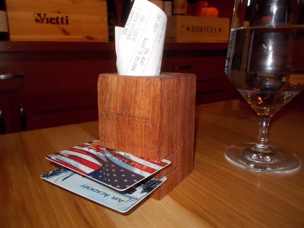 Restaurant bill cube