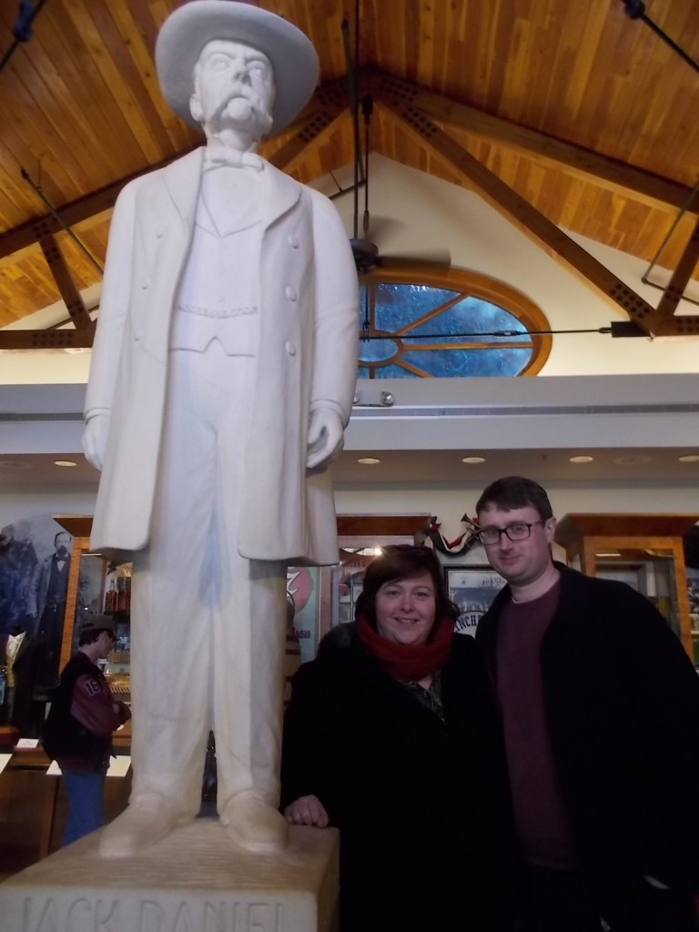 Lise and Chris with Jack Daniels in the visitor's center