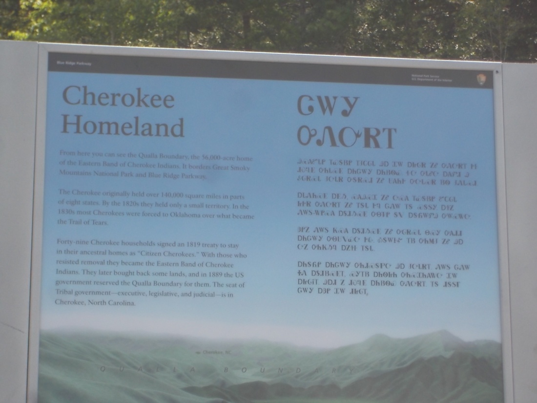 082516 Road sign with English and Cherokee.JPG