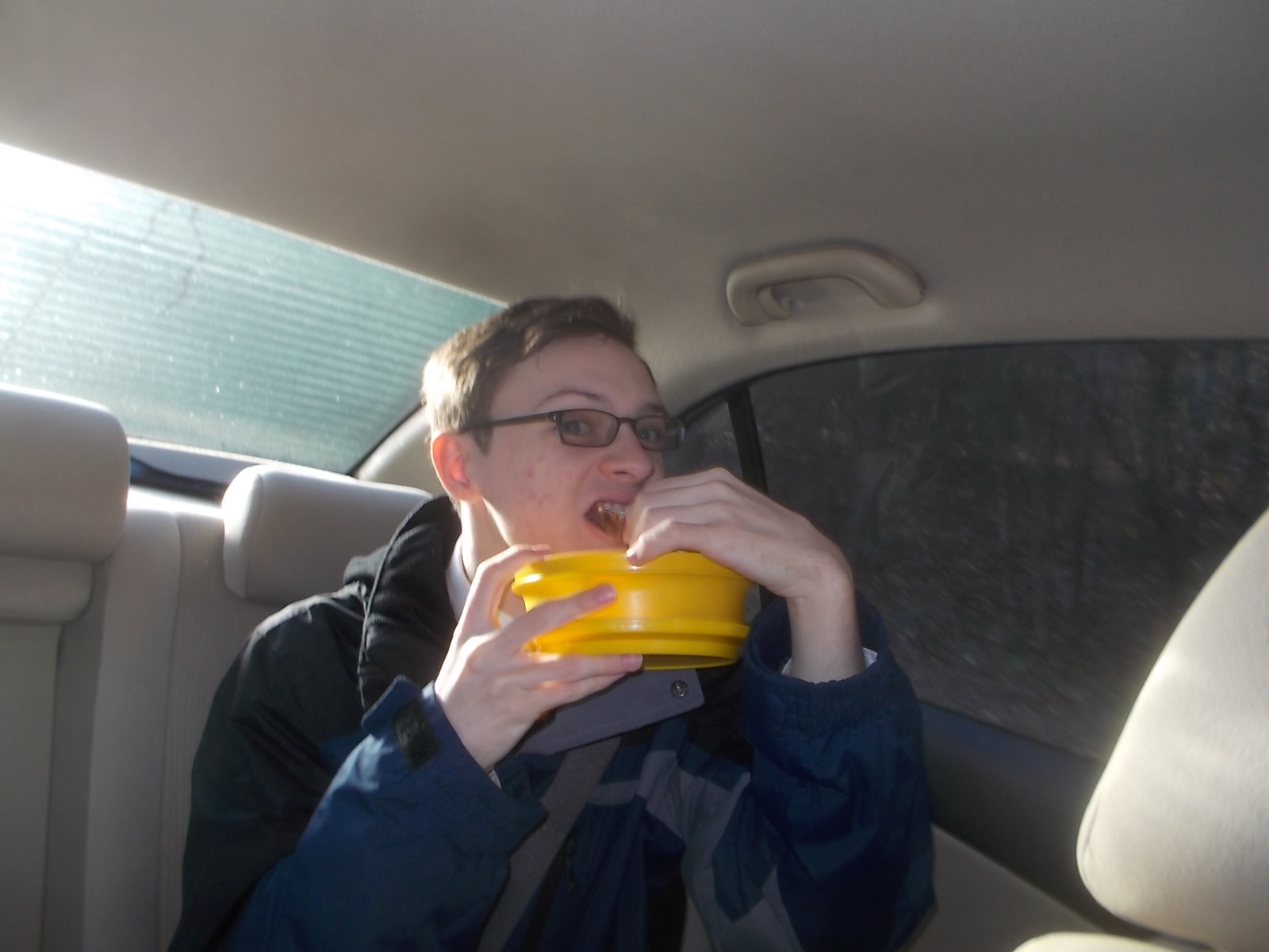 122516 David's breakfast on way to church.JPG