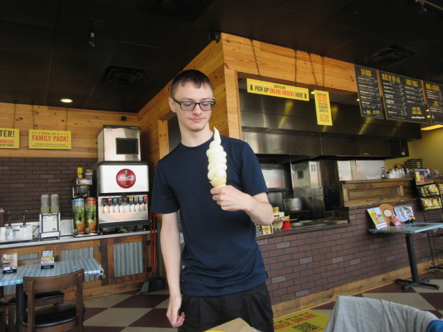 071418 David's cone at Dickey's BBQ.JPG